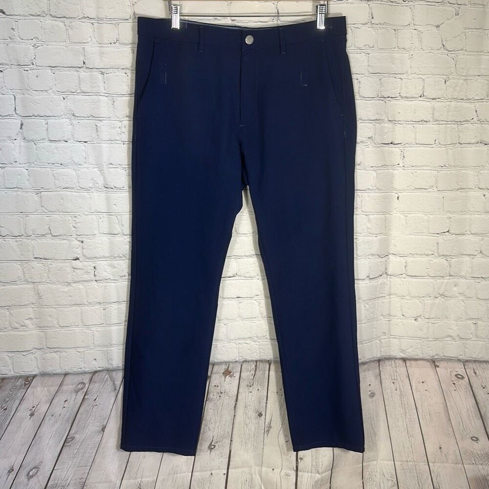BONOBOS Golf Pants Mens 34 Blue Slim Performance Chino Khaki‎ Athletic Waistband